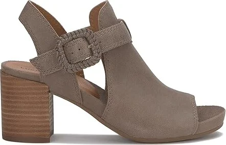 Lucky Brand Juliane Cutout Heeled Sandal Women's Sandals Coffee Quartz : 7.5 B - Medium, Leather/Rubber - Image 6
