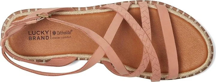 Lucky Brand Kielly Cross Strap Flat Sandals Women's Sandals Bellini : 9 B - Medium, Leather - Image 2