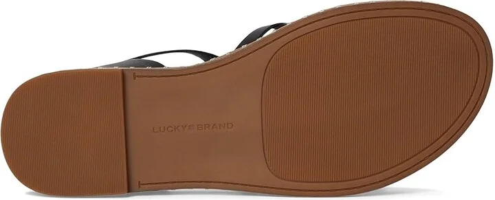 Lucky Brand Kielly Cross Strap Flat Sandals Women's Sandals Black : 9.5 B - Medium, Leather - Image 3