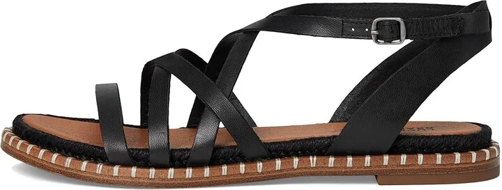 Lucky Brand Kielly Cross Strap Flat Sandals Women's Sandals Black : 9.5 B - Medium, Leather - Image 6