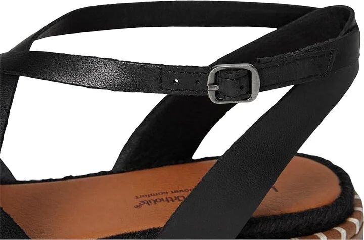 Lucky Brand Kielly Cross Strap Flat Sandals Women's Sandals Black : 9.5 B - Medium, Leather - Image 7