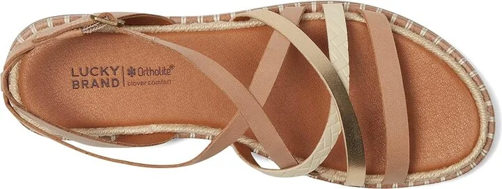 Lucky Brand Kielly Cross Strap Flat Sandals Women's Sandals Rhodonite Combo : 11 B - Medium, Leather - Image 2
