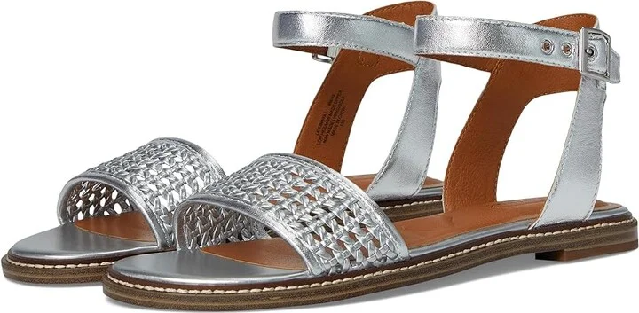 Lucky Brand Kimaya Ankle Strap Sandal Women's Sandals Silver : 8 B - Medium, Synthetic
