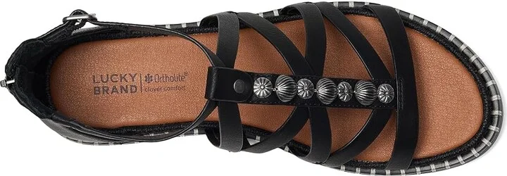 Lucky Brand Korina Beaded Gladiator Sandals Women's Sandals Black : 6 B - Medium, Rubber - Image 2