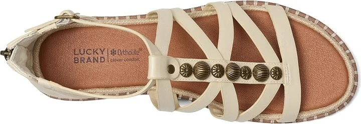 Lucky Brand Korina Beaded Gladiator Sandals Women's Sandals Dark Parchment : 7 B - Medium, Rubber - Image 2