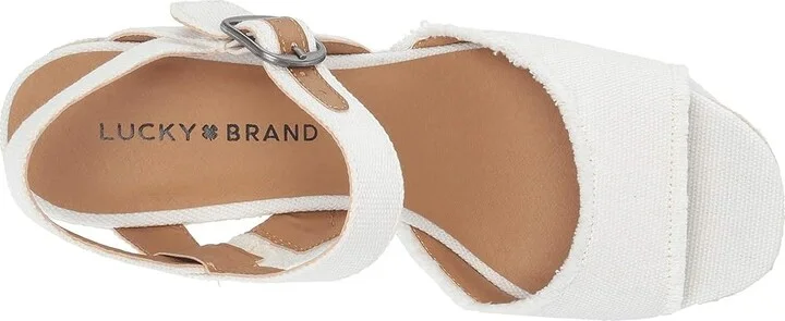 Lucky Brand Mindra Women's Shoes White : 5 W, Textile - Image 3