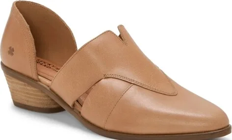 Lucky Brand Minnsy Cutout Heeled Mule - Women's Accessories Shoes High Heels in Medium Light Beige