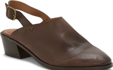 Lucky Brand Mylody Slingback Heeled Mule - Women's Accessories Shoes High Heels in Dark Brown