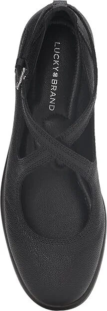 Lucky Brand Necia Women's Flat Shoes Black : 8 B - Medium, Leather/Rubber - Image 2