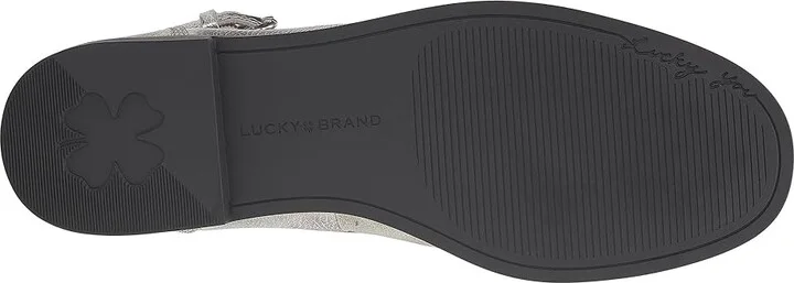 Lucky Brand Necia Women's Flat Shoes Silver : 10 B - Medium, Leather/Rubber - Image 3