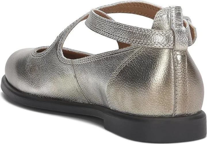 Lucky Brand Necia Women's Flat Shoes Silver : 10 B - Medium, Leather/Rubber - Image 4