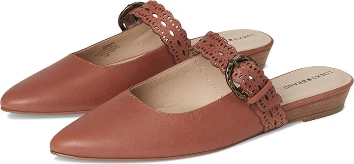 Lucky Brand Nicona Women's Flat Shoes Wild Pecan : 8.5 B - Medium, Leather
