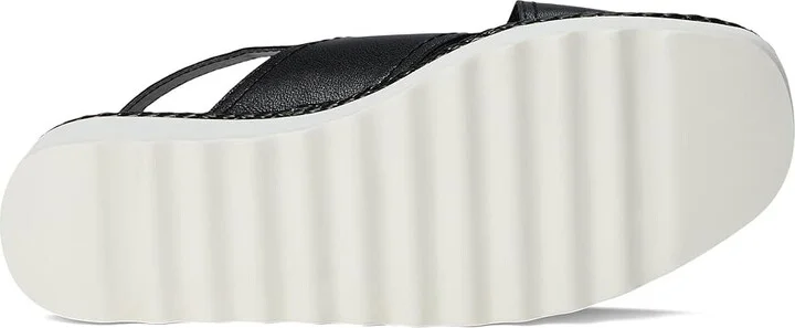 Lucky Brand Pebina Cross Band Wedge Sandals Women's Sandals Black : 9.5 B - Medium, Leather - Image 3