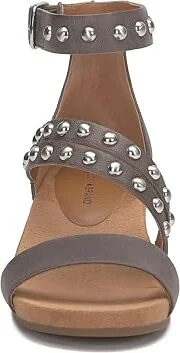 Lucky Brand Piah Studded Heeled Sandal Women's Sandals Chocolate : 8 B - Medium, Leather - Image 5