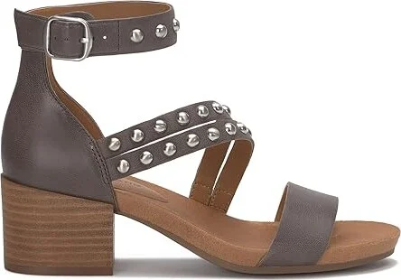 Lucky Brand Piah Studded Heeled Sandal Women's Sandals Chocolate : 8 B - Medium, Leather - Image 6
