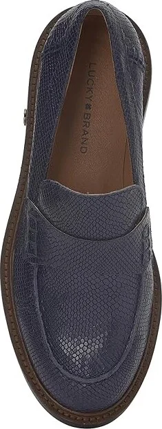 Lucky Brand Salima Women's Flat Shoes Navy Blazer : 8.5 B - Medium, Leather/Polyester/Rubber - Image 2