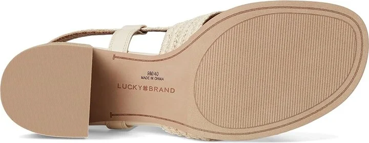 Lucky Brand Sasina Cut Out Heeled Sandals Women's Sandals Parchment : 8.5 B - Medium, Synthetic - Image 3