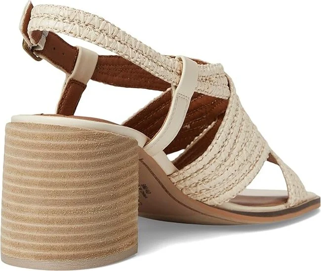 Lucky Brand Sasina Cut Out Heeled Sandals Women's Sandals Parchment : 8.5 B - Medium, Synthetic - Image 4
