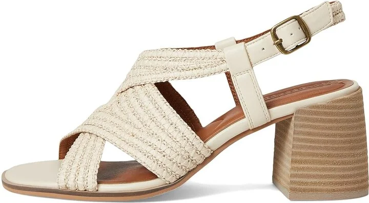 Lucky Brand Sasina Cut Out Heeled Sandals Women's Sandals Parchment : 8.5 B - Medium, Synthetic - Image 6
