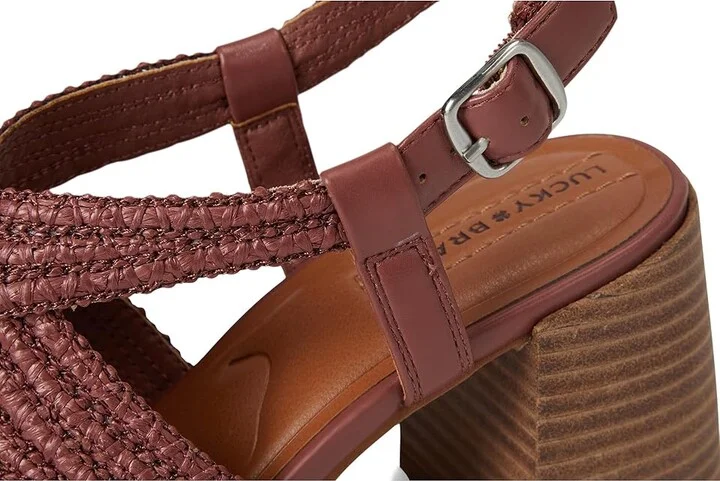 Lucky Brand Sasina Cut Out Heeled Sandals Women's Sandals Rose Dusk : 9 B - Medium, Synthetic - Image 7