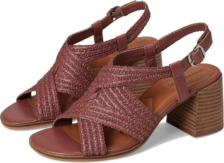 Lucky Brand Sasina Cut Out Heeled Sandals Women's Sandals Rose Dusk : 9 B - Medium, Synthetic