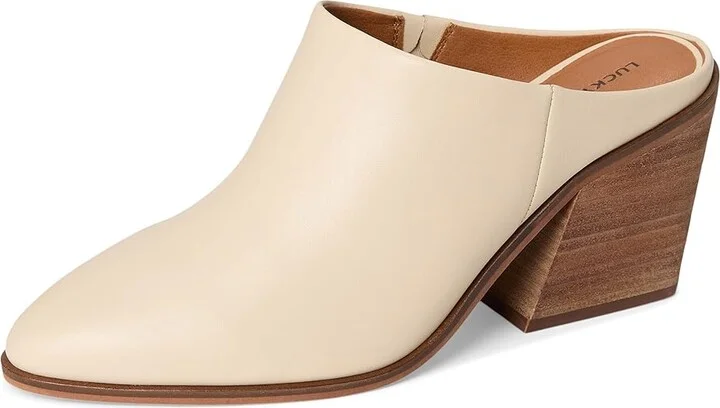Lucky Brand Sharla High Women's Heels Vanilla : 6 B - Medium, Leather - Image 5