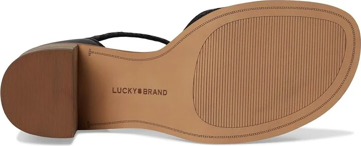 Lucky Brand Shivona Stitched Heeled Sandal Women's Sandals Black : 5.5 B - Medium, Leather - Image 3