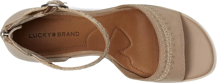 Lucky Brand Shivona Stitched Heeled Sandal Women's Sandals Smoke Grey : 7 B - Medium, Leather - Image 2