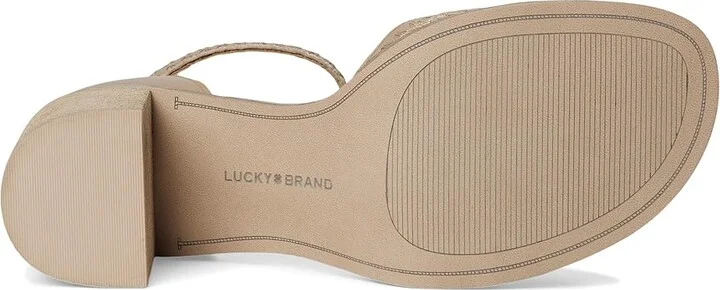 Lucky Brand Shivona Stitched Heeled Sandal Women's Sandals Smoke Grey : 7 B - Medium, Leather - Image 3