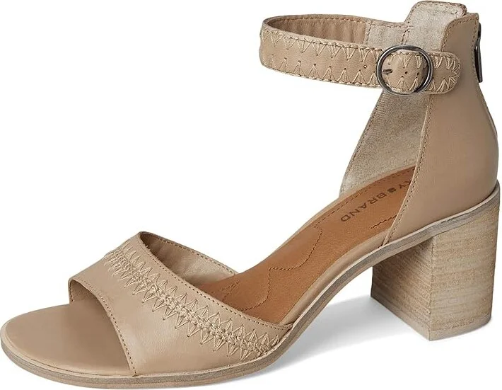 Lucky Brand Shivona Stitched Heeled Sandal Women's Sandals Smoke Grey : 7 B - Medium, Leather - Image 5