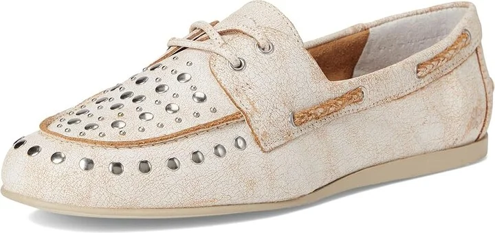 Lucky Brand Timini Studded Loafer Women's Flat Shoes White : 5 B - Medium, Leather - Image 5
