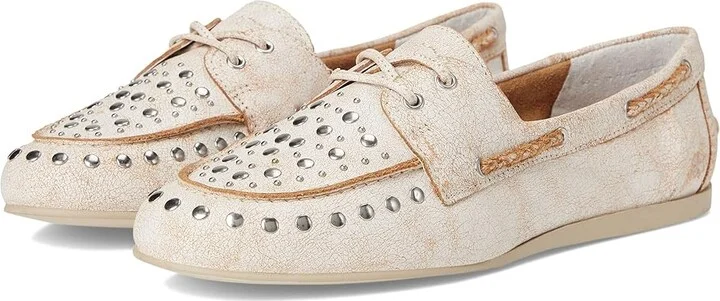 Lucky Brand Timini Studded Loafer Women's Flat Shoes White : 5 B - Medium, Leather