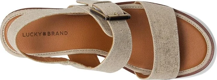 Lucky Brand Turoma Platform Wedge Sandals Women's Sandals Natural/Platinum : 11 B - Medium, Synthetic - Image 2