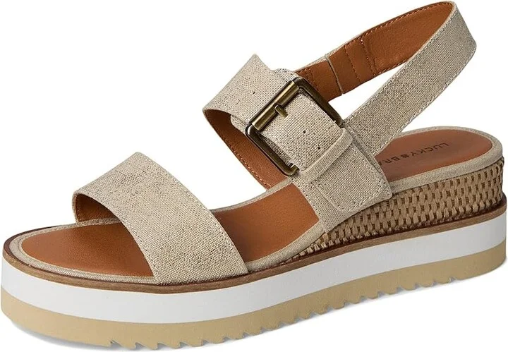 Lucky Brand Turoma Platform Wedge Sandals Women's Sandals Natural/Platinum : 11 B - Medium, Synthetic - Image 5