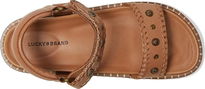 Lucky Brand Ullani Studded Platform Sandal Women's Sandals Latte : 5 B - Medium, Leather - Image 2