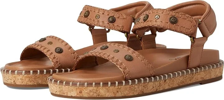 Lucky Brand Ullani Studded Platform Sandal Women's Sandals Latte : 5 B - Medium, Leather