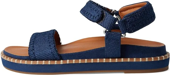 Lucky Brand Ullaniah Platform Ankle Strap Sandals Women's Sandals Dark Chambray : 9 B - Medium, Textile - Image 6