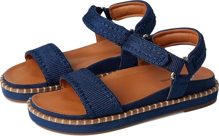 Lucky Brand Ullaniah Platform Ankle Strap Sandals Women's Sandals Dark Chambray : 9 B - Medium, Textile