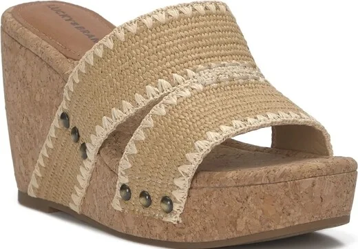 Lucky Brand Vickta Wedge Heel - Women's Accessories Shoes Wedges in Dark Beige