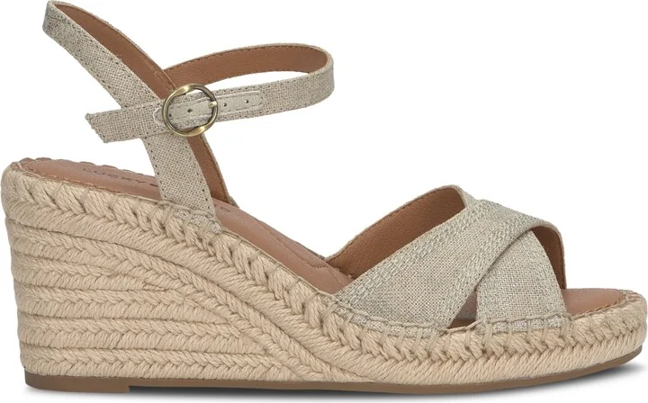 Lucky Brand Women's Candyr Espadrille Wedge Sandals - Natural/Platinum Metallic Linen - Image 2