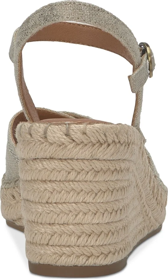 Lucky Brand Women's Candyr Espadrille Wedge Sandals - Natural/Platinum Metallic Linen - Image 3