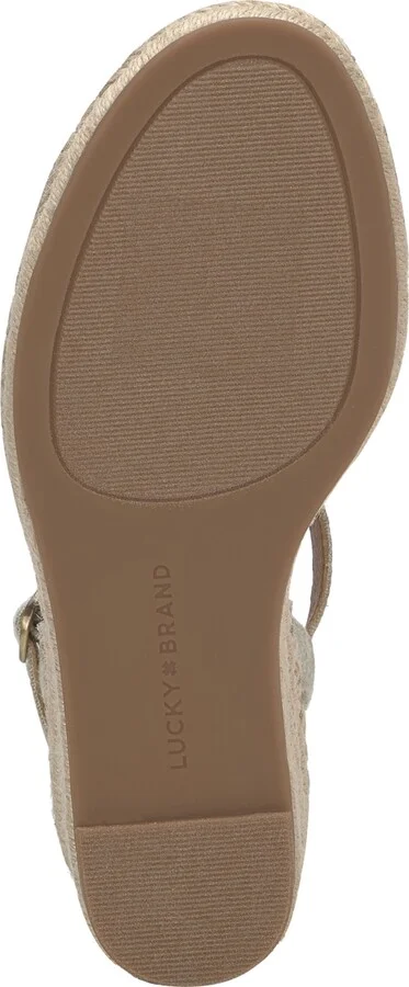 Lucky Brand Women's Candyr Espadrille Wedge Sandals - Natural/Platinum Metallic Linen - Image 5