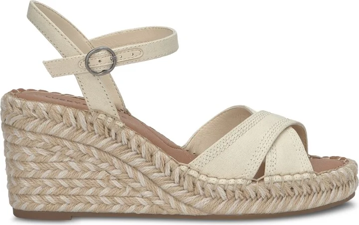 Lucky Brand Women's Candyr Espadrille Wedge Sandals - Natural/Platinum Metallic Linen - Image 6