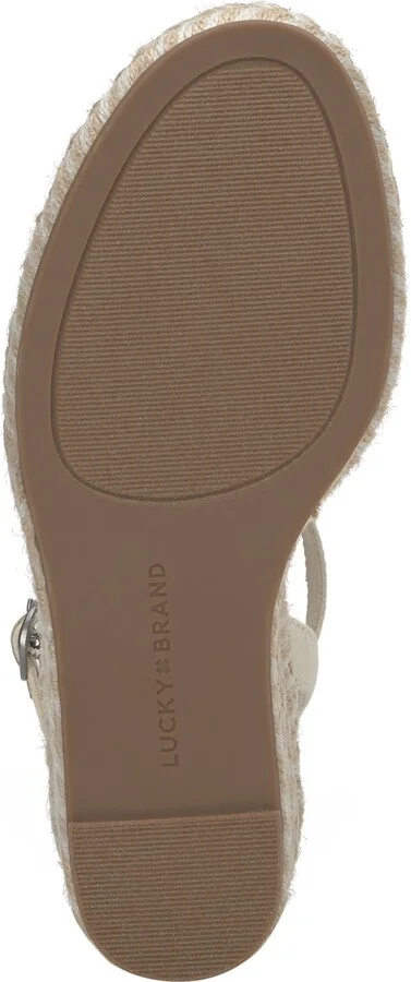 Lucky Brand Women's Candyr Espadrille Wedge Sandals - Natural/Platinum Metallic Linen - Image 9