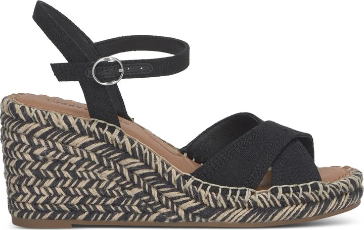 Lucky Brand Women's Candyr Espadrille Wedge Sandals - Natural/Platinum Metallic Linen - Image 10