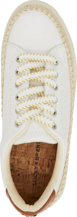 Lucky Brand Women's Cheynas Whipstitch Lace-Up Sneakers - Off White/Rhondite Leather - Image 4