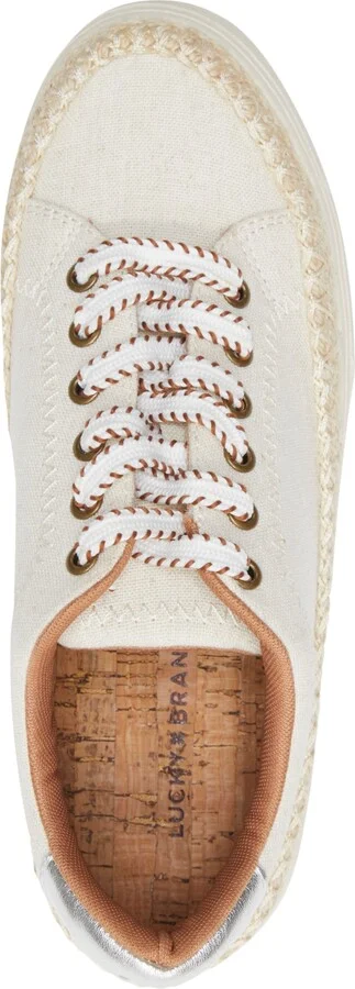 Lucky Brand Women's Cheynas Whipstitch Lace-Up Sneakers - Off White/Rhondite Leather - Image 8