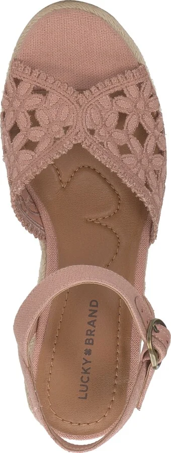 Lucky Brand Women's Coyna Floral Lace Platform Espadrille Wedge Sandals - Image 4