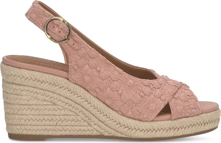 Lucky Brand Women's Cyrila Floral Slingback Peep-Toe Espadrille Wedge Sandals - Image 2