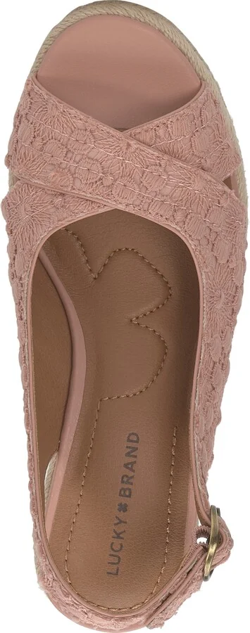Lucky Brand Women's Cyrila Floral Slingback Peep-Toe Espadrille Wedge Sandals - Image 4